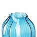 CASAMOTION Vases Hand Blown Solid Color Home Decor Centerpieces Gift Art Ribbed Glass Vase, Blue, 8''
