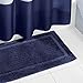 mDesign Large Modern Bath Mat Runner - Non-Skid Long Bath Mat - Oversized Machine Washable Bathroom Floor Carpet Rug - Extra Long - Hydra Collection - Navy Blue