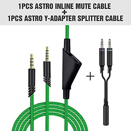 gozahad Astro A10 Inline Mute Cable Cord Meter Green Nylon