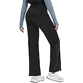 Kecols Women's Yoga Scrub Pants Flared Mid Rise Cargo Work Pants with 5 Pocket for Work,4-Way Stretch Fabric