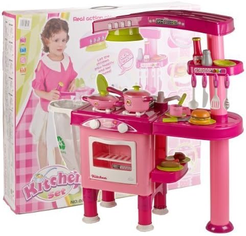 Eddy Toys Girls Pink 69 Piece Kitchen Cooking Play Set
