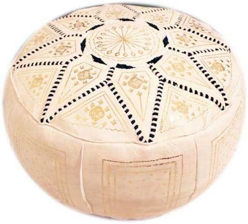 Pouf Moroccan FEZ leather Ottoman Footstool Pouffe Hassock New Pouff poof 20"x11"