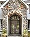 Large Size Halloween Garage Door Decorations 25.59inches - Monster Face House Archway Outdoor Decor with LED Eyes Teeth (Assembly Needed)