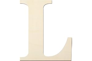 YRONTY 12 Inch Wooden Letters L, 1/5 Inch Thick Blank Unfinished Wood Letter Wooden Sign Board for Painting, Craft and Home Wall Decoration