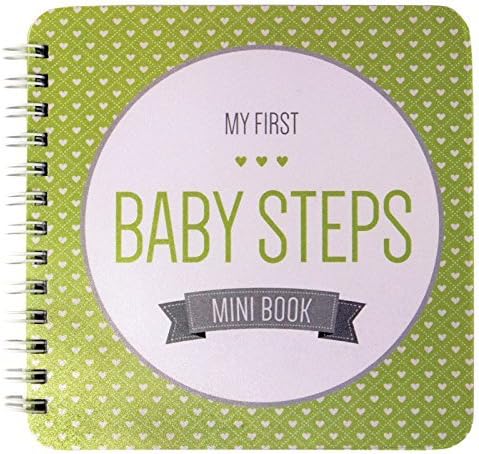 NEW! Baby First Year Memory Mini Book. Minty Green"Modernista"(TM), Poly Cover Hand Made. Intimate, travel size memory keeper record book and journal for Boy or Girl. 5x5" - Best Shower Gift!