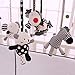 SHILOH Baby Crib Stroller Carseat Decoration 5PCS White & Black (Zoo Animals)