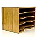 File Organizer Mail sorter, with Four Adjustable Dividers Natural Bamboo Wood Color by Intriom Bamboo Collection (File Organizer)