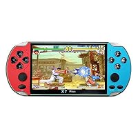 WPOtee Retro Handheld Game Console - Classic Game Console Handheld 1000 Built-in 5.1 Inch Games - Portable Games Console for Kids Adults Birthday Presents (Red)