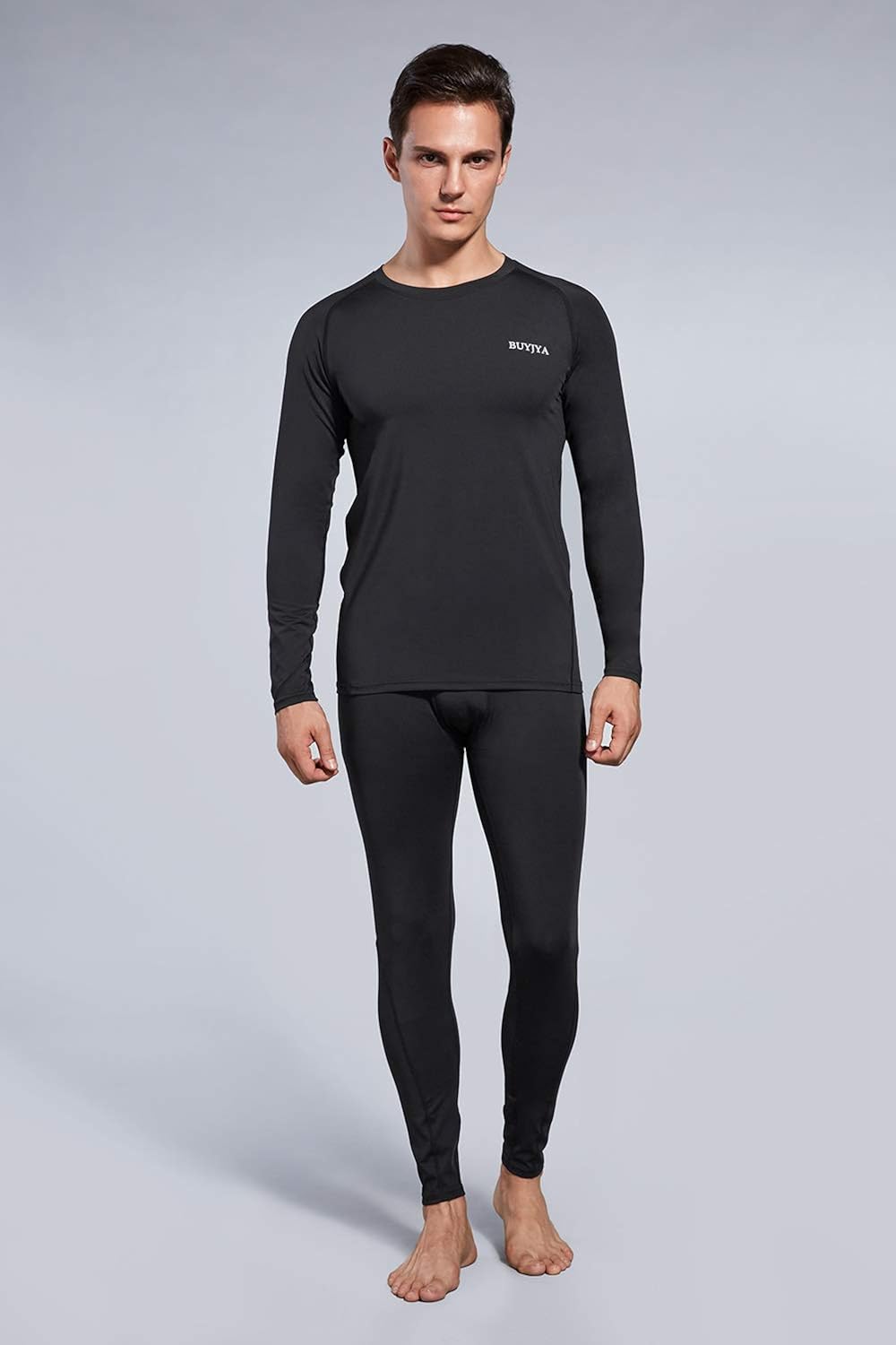 BUYJYA 3 Pack Men's Compression Pants Running Tights Workout Leggings Athletic Cool Dry Yoga Gym Clothes: Clothing