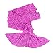 Mermaid Tail Blanket with Fish Scales Pattern, KimGreen Handmade Soft Knitting Sleeping Bag for Adults Kids (Pink)
