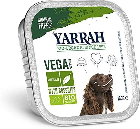 Yarrah Organic Dog Food Vega Chunks - For Dogs that have Difficulty Digesting Animal Proteins - With Soya Beans, Organic Peas, Carrots and Rosehips - Recommended for Dogs from 1 Year Old - 150gr