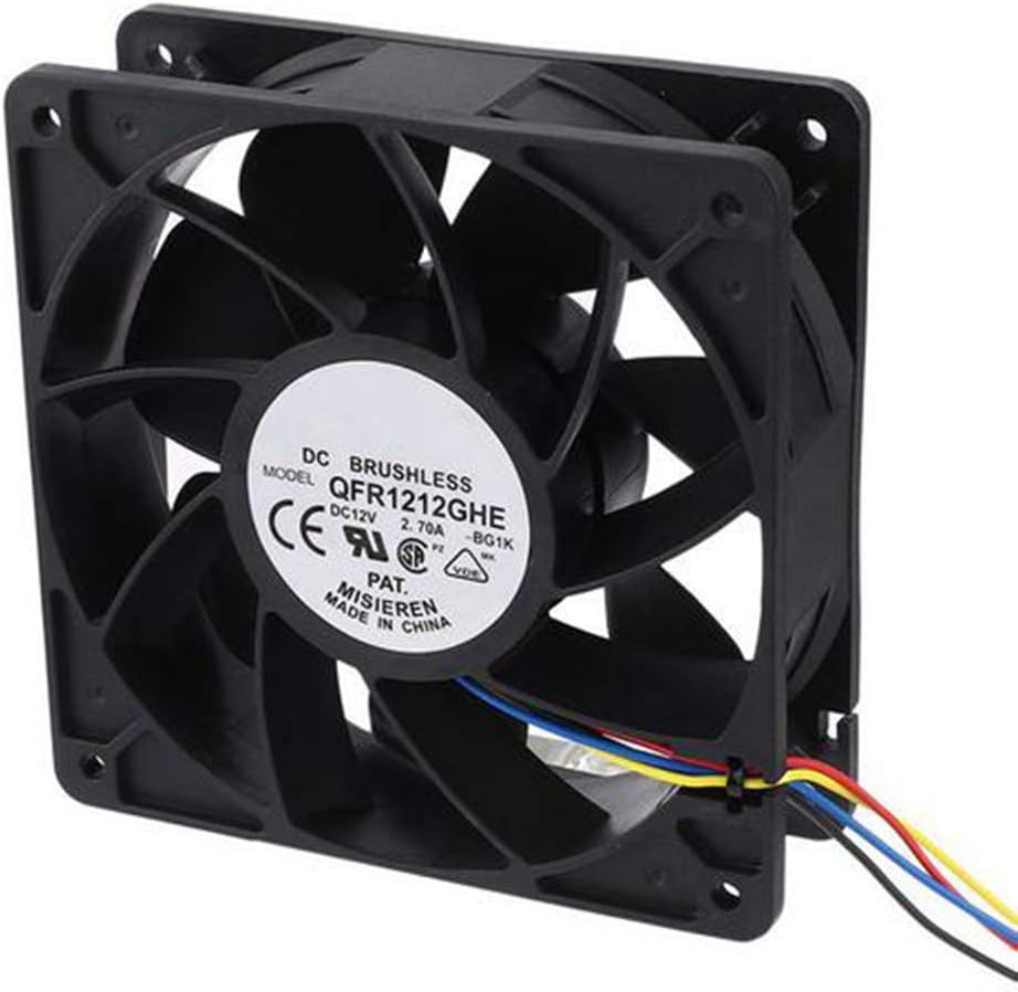 Glamsville FX-6000RPM Heat Dissipation Cooling Fan Cooler for Mining Antminer Bitmain S7 S9 Black