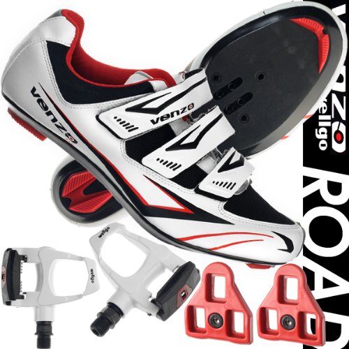 Venzo Road Bike For Shimano SPD SL Look Cycling Bicycle Shoes & Pedals 42