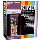 KIND Bars, Cashew & Ginger Spice, Gluten Free, 1.4 Ounce Bars, 12 Count