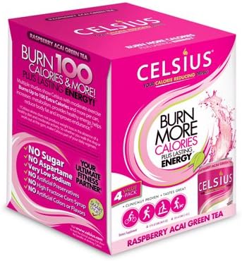 Celsius Drink Raspberry Acai Green Tea - 4Pack/12 fl oz