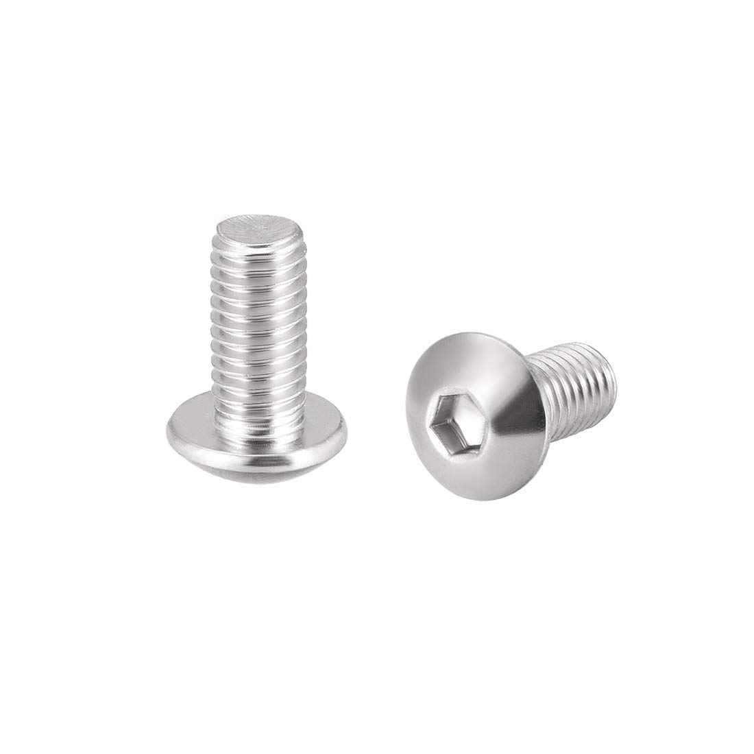 sourcing map M5x10mm Machine Screws Hex Socket Round Head Screw 304 Stainless Steel Fasteners Bolts 50pcs