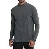 UNQPJUS Men's Mock Turtleneck Shirt Long Sleeve Slim Fit Thermal Undershirt Stretch Base Layer