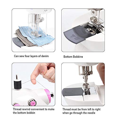 NEX Mini Sewing Machine for Beginners, Portable Dual Speed Sewing