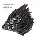 Afro Kinky Curly Clip in Human Remy Hair Extensions Brazilian Curly Clips Hair Extensions 4B 4C 8A Virgin Thick Natural Black Color Clip on For Black Women 10-22 inch (14 inch, AC #1B)