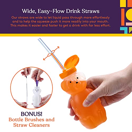 Special Supplies Honey Bear Straw Cup For Baby, 3 Straws, Squeezable Therapy and Special Needs