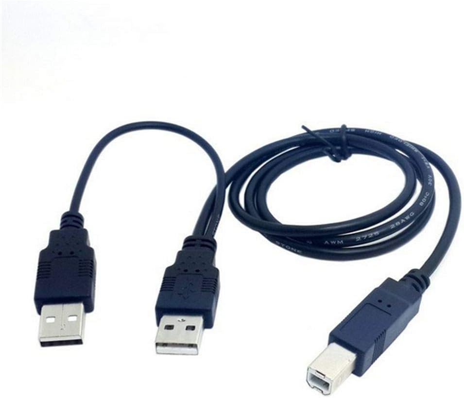 80cm Dual USB 2.0 Type A Male to USB 2.0 Type B Male Splitter Printer Cable Cord