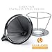Pour Over Coffee Maker Drip Cone - Personal Stainless Steel Metal Home Brewer With Stand. Eco-friendly, Paperless, Dual Micro Mesh Cones for the Best Brewed Coffees (4 Cup)