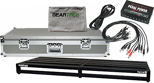 Pedaltrain PT-TER-TCW TERRA Pedalboard with Wheeled Tour Case w/ Geartree Cloth and Voodoo Lab Pedal Power 2 Plus Power Supply