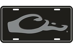 Drake Waterfowl Drake Head Logo DW80122 Durable Easy to Mount One Size Aluminum License Plate - Hunting Vehicle Accessories, Black