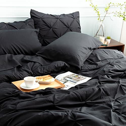 BEDSURE Black Comforter Set Queen Bed in a Bag Queen 7 Pieces