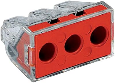 WAGO 773-173 3-Way Push Wire Connector 41A 2.5-6mm² Red Pack of 50