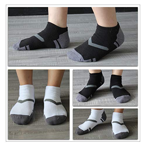 Cooplus Mens Ankle Socks Athletic Breathable Low Cut Tab With Arch Support 6 Pairs (White6, Fits shoe size 6-12) - Thumbnail 5