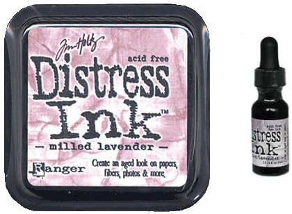 Tim Holtz Distress Rubber Stamp Ink Pad &amp; Re-inker Milled Lavender