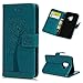 YOKIRIN Galaxy S9 Case, Flip Wallet Full PU Leather Kickstand Embossed Floral Owl Magnetic Tree Book Style Built-in Stand Card Slots Holder Protective Cover with Detachable Wrist Strap, Blue