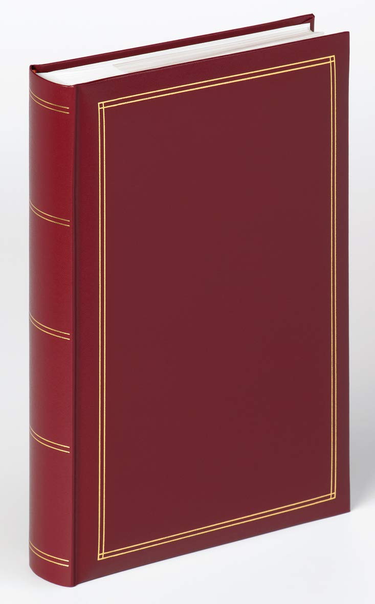 walther Design Photo Album Red 300 Photos 10 x 15 cm Memo Album Imitation Leather with Embossing, Monza ME-140-R