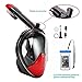180° Snorkel Mask View for Adults and Youth. Full Face Free Breathing Design.[Free Bonuses] Cell Phone Universal Waterproof Case (Dry Bag) and Anti-Fog Wipes (Black/Red, Large/Extra Large)