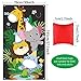 Jungle Animals Toss Game with 3 Bean Bags, Fun Indoor and Outdoor Jungle Party Game for Kids and Adults, Jungle Theme Party Decorations and Supplies for Birthday Baby Shower
