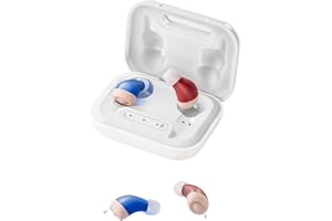 Flaygo Rechargeable Hearing Aids for Seniors with Hearing loss, They are equipped with a smart noise reduction chip, providing clear sound quality and comfortable wearing. Super-mini,Invisible Comfortable OTC Hearing Aids with Auto-On/Off