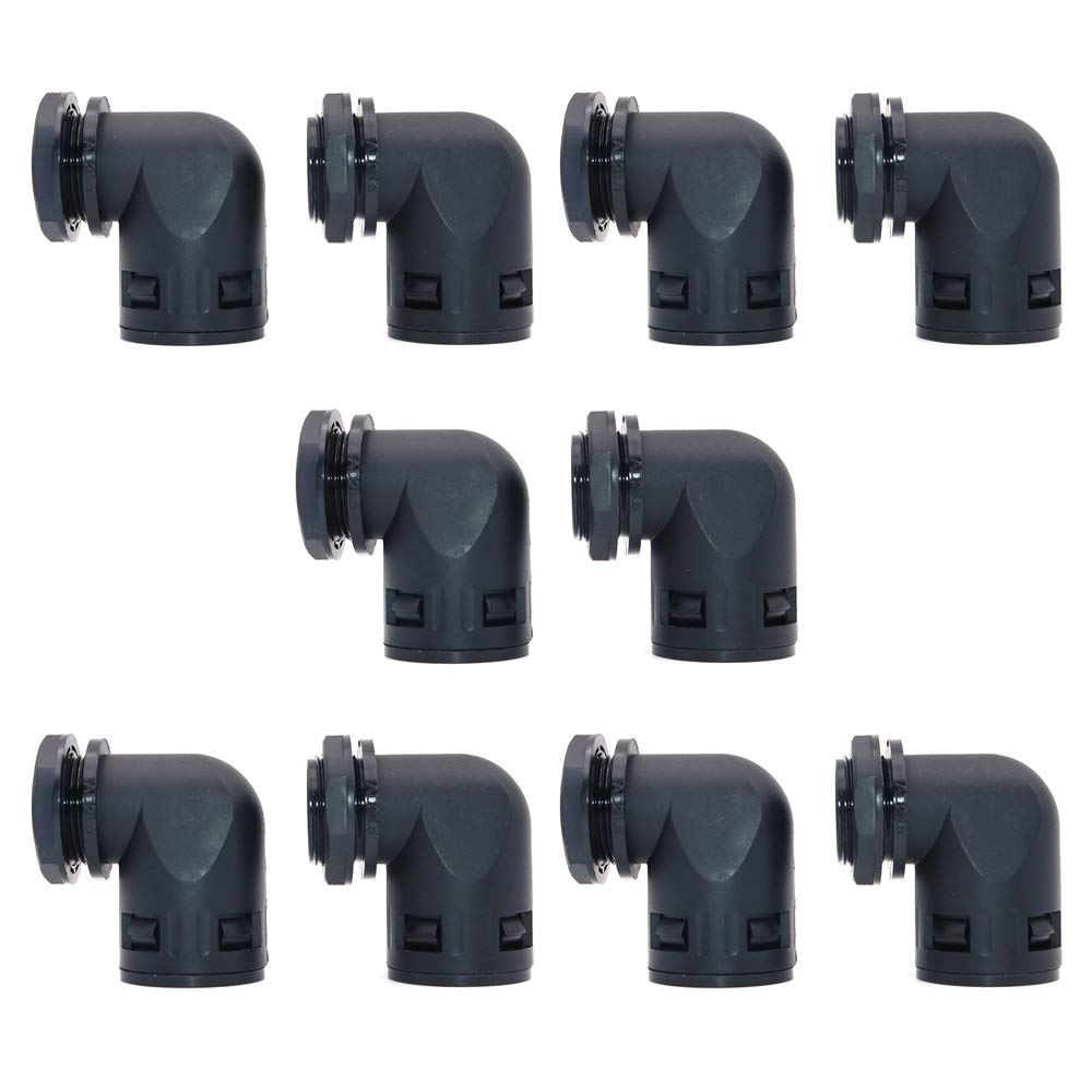 Namvo10Pcs Corrugated Tube Connector 90 Degree AD28.5 PG21 Conduit Hose Joint Clamps