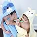 Panda and Penguin Terry Cotton Absorbent Baby Hooded Bath Towel with eBook - Blue