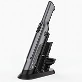 VortLab Handheld Vacuum Cordless, Lightweight 1.4lb with Powerful Suction, Charging Dock, Single Touch Empty and Detachable Dust Cup, Portable Mini Car Vac for Home Office (Metallic Silver)