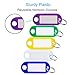 Uniclife 2 Inch Tough Plastic Key Tags in 10 Assorted Colors Item Identifiers Markers with Blank Paper Labels Protective Plastic Films and Split Rings, 100 Pack