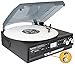 Boytone BT-17DJB-C 6-in 1 Turntable 3-Speed Stereo, 2 Built in Speakers Digital LCD Display AM/FM Radio + Supports USB/SD/AUX+ MP3, Cassette & WMA Playback /Recorder & Headphone Jack + Remote