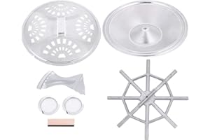 Resonator Guitar Kit - Zinc Alloy Silver Bridge, Tailpiece, Cover, Cone Plate, Soundhole Screen, Saddle Set of 7 for Guitar R