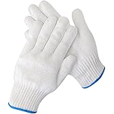 COOBL Cotton work gloves - White Safety Work Gloves for repair, construction, Warehouse, Gardening for men and women, L size
