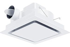 ORSONG Bathroom Exhaust Fan 12" Panel Ultra Quiet without Light（10x10" Mount）, 0.7 Sone 141CFM, 4" Duct for Bathroom/Garage/Home