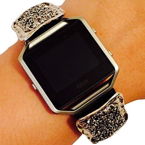 Fitbit Blaze Jewelry - Fitness Tracker Accessory Bracelet - Modern Geometric Silver Gemstone Rectangular ARGENTINA Charm Bracelet Accessory