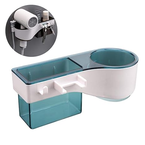 Hamkaw Wall Mount Hair Dryer Holder No Drilling Hair Dryer Rack