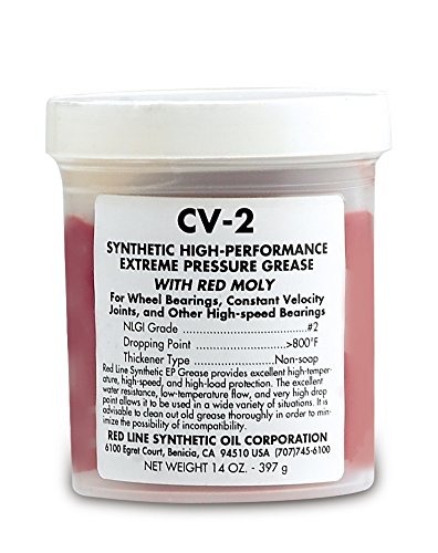 Red Line 80401 CV-2 Synthetic Grease with Moly - 14 Ounce Jar, (Pack of 4)