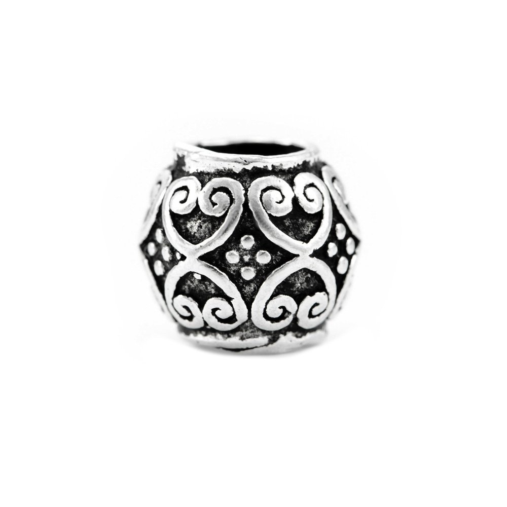 NKlaus SET 2x medieval beard bead Harty loving 925 sterling silver 40550