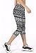 Women's Active Workout Capri Leggings Shorts Stretchy Tights(Black Stripe,M)